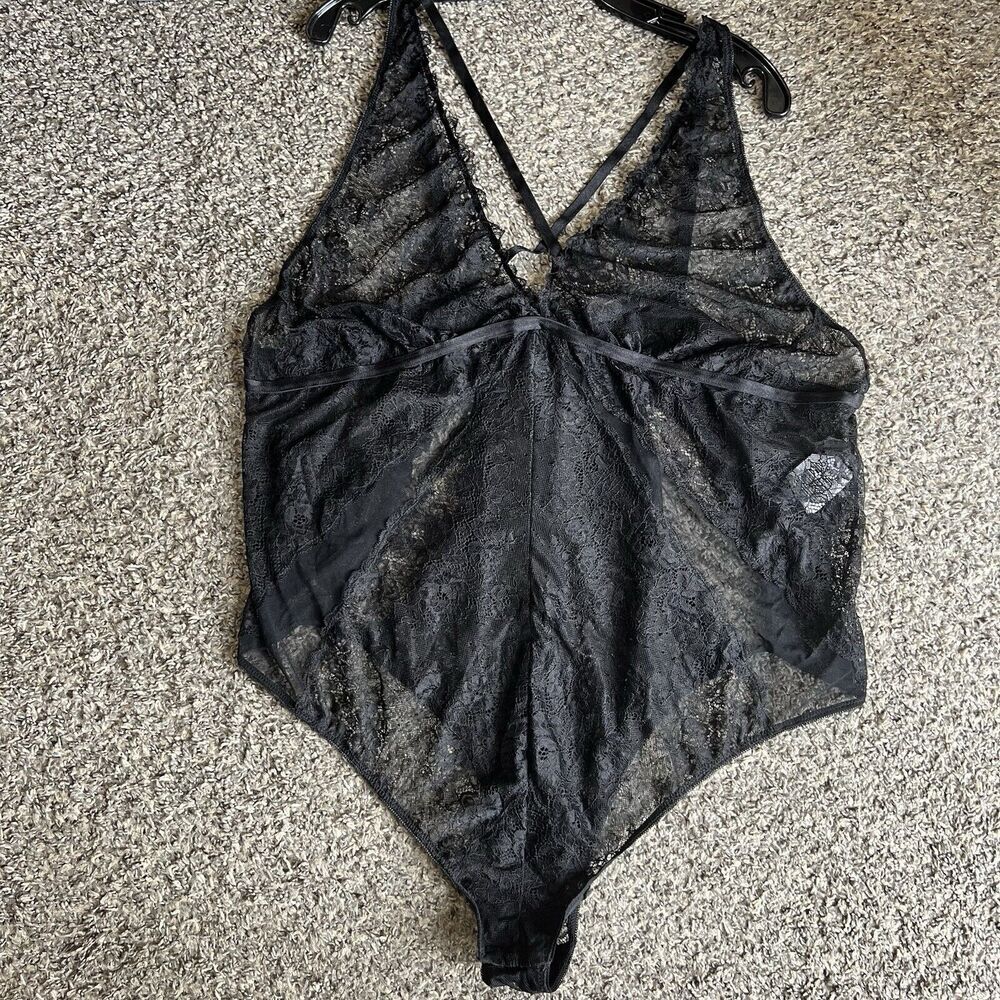 Torrid Black Mesh Lace Bodysuit Sexy Lingerie Sexy Intimates Strappy 4X New